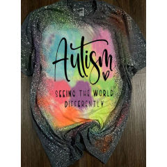 Elegant Women's Tie-Dye Casual T-Shirt for Autism Awareness